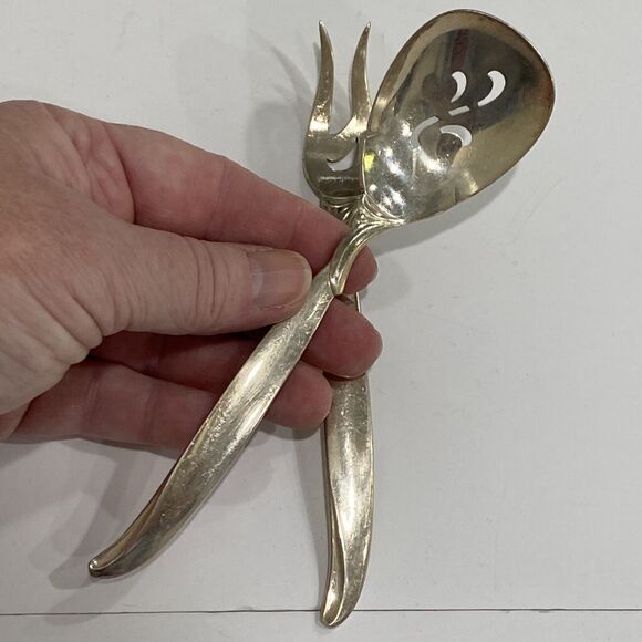 Vintage Rogers IS silverplated flatware serving sugar sifter spoon & olive fork - Picture 7 of 7
